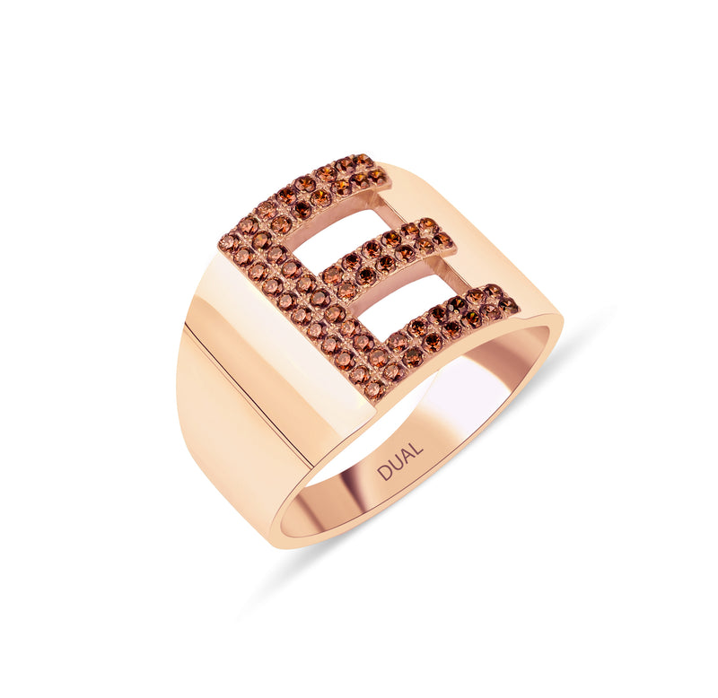 Lettera - 14K Gold Chunky Initial Letter Ring