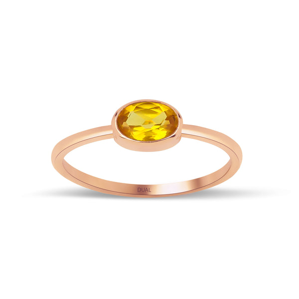 Senso - 14K Gold Oval Citrine Ring