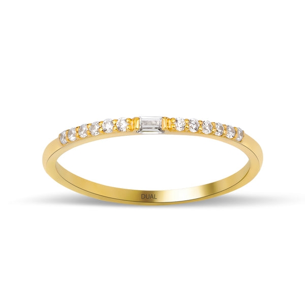 Forte - 14K Gold Classic Half Eternity Baguette Diamond Ring