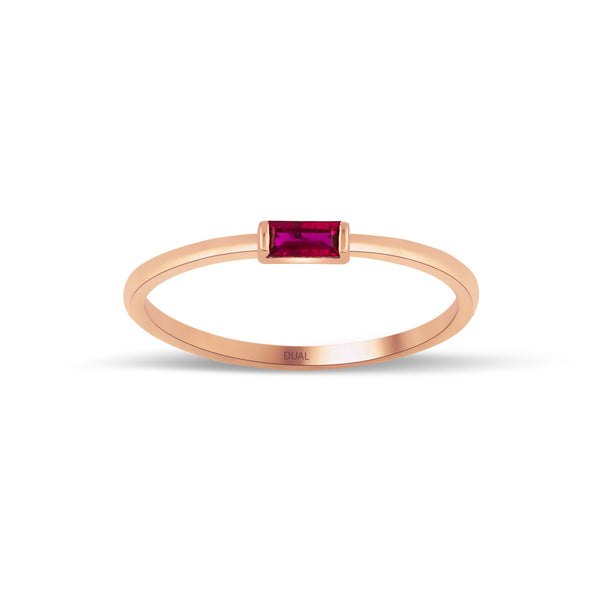 Felicita - 14K Gold Thin Ruby Ring