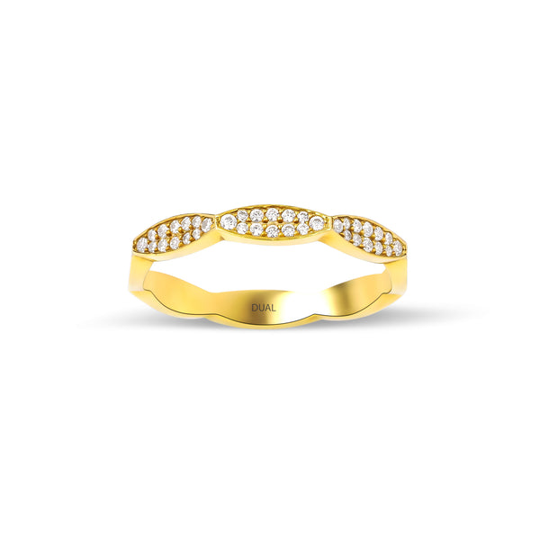 Contra - 14K Gold Diamond Edge Geometric Ring