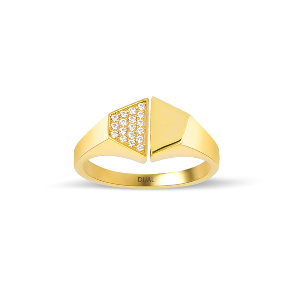 Valore - 14K Gold Geometric Shaped Diamond Ring (Small)