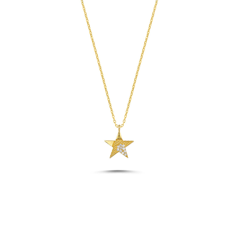 Stella - 14K Gold Star Diamond Necklace