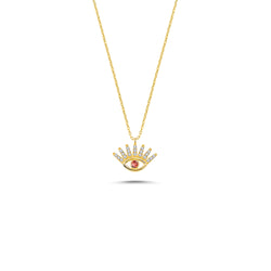 Evil Eye - 14K Gold Diamond Necklace