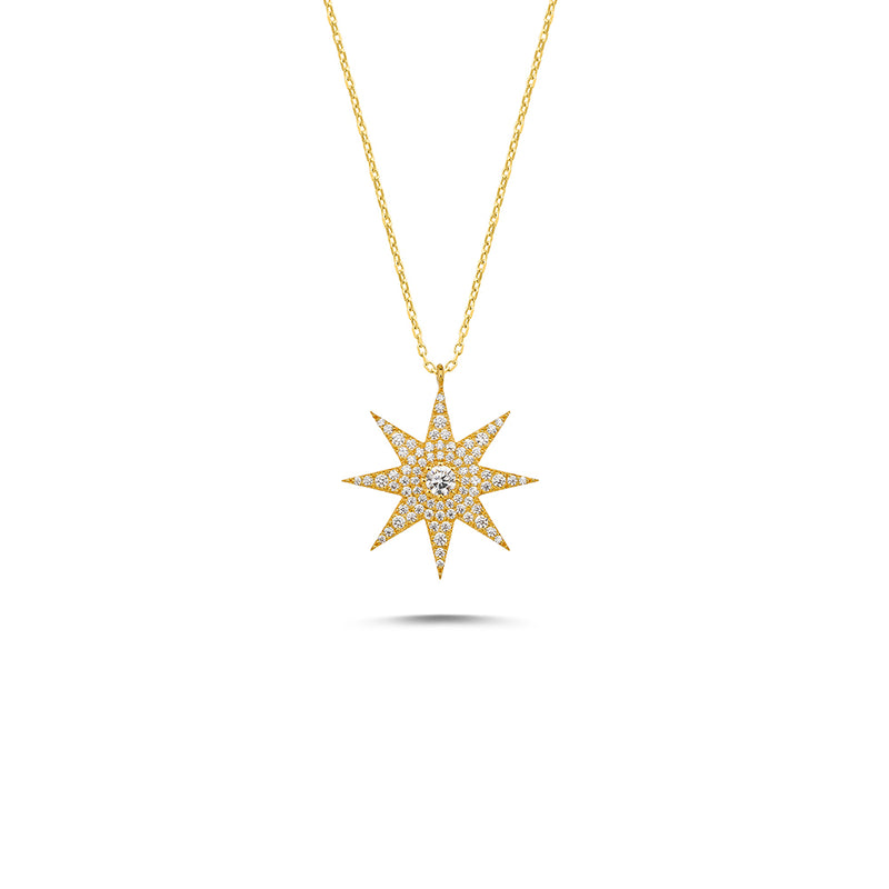 Apricus - 14K  Gold Sun Diamond Necklace