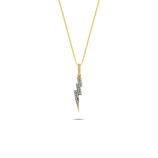 Fulmine - 14K  Gold Lightning Diamond Necklace