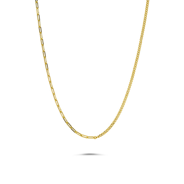 14K Gold Chain Paper Clip Necklace 2