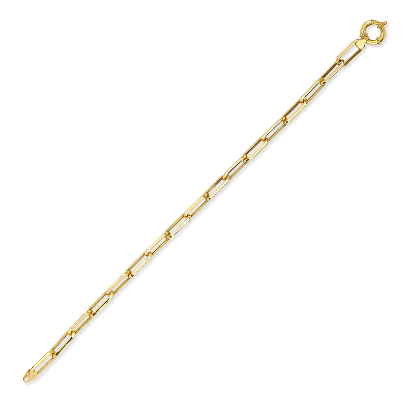 14K Gold Thick Paper Clip Bracelet