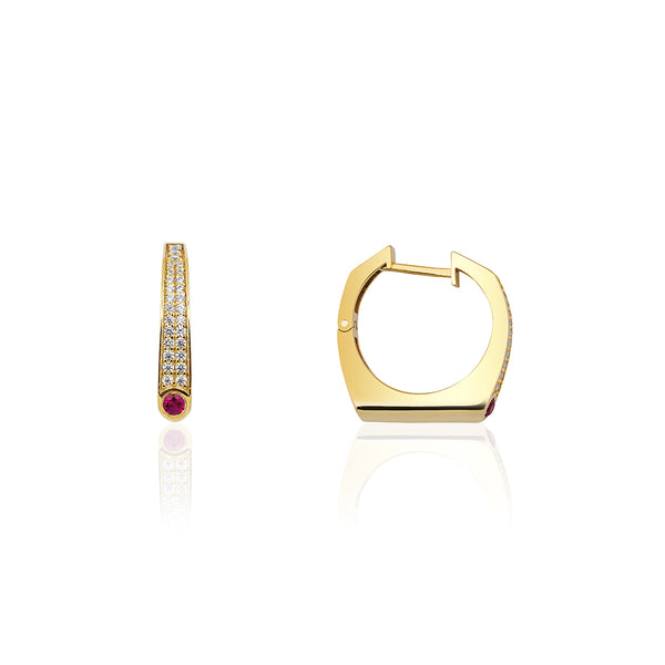 Valore - 14K Gold Statement Ruby Diamond Earrings