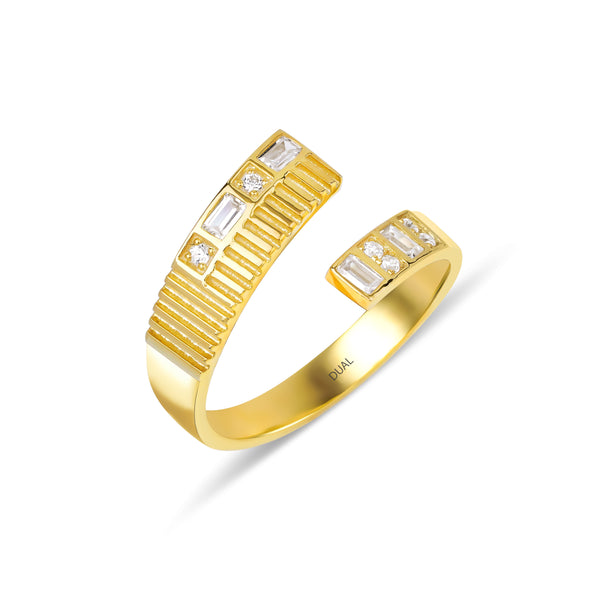 Dual - 14K Gold Baguette Diamond Ring