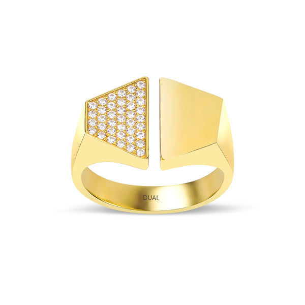 Valore - 14K Gold Geometric Shaped Diamond Ring