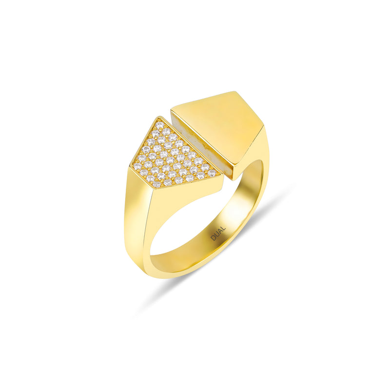 Valore - 14K Gold Geometric Shaped Diamond Ring
