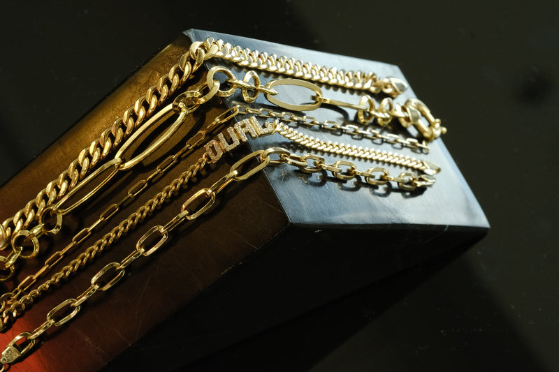 14K Gold Thin Paper Clip Bracelet